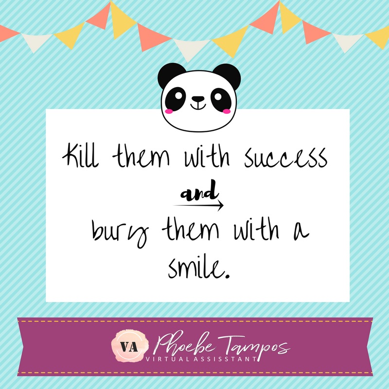 Canva mockup quote design with panda graphic saying “Kill them with success and bury them with a smile.